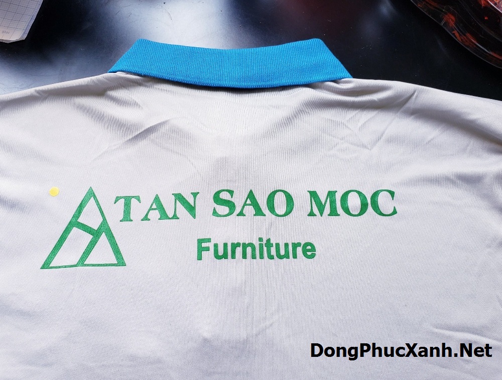 Áo thun công nhân nội thất màu xám in logo